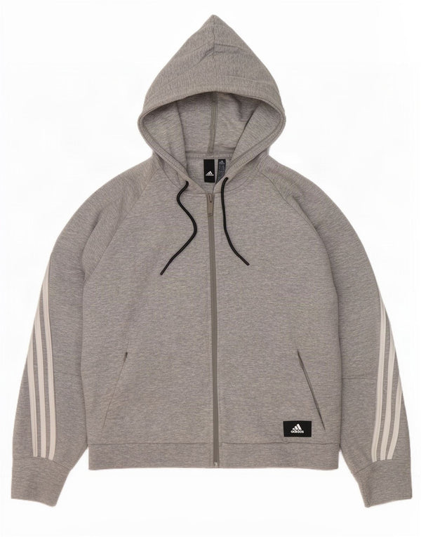 Женский свитер с капюшоном на молнии Adidas UK 20/22 XL Серый хлопок