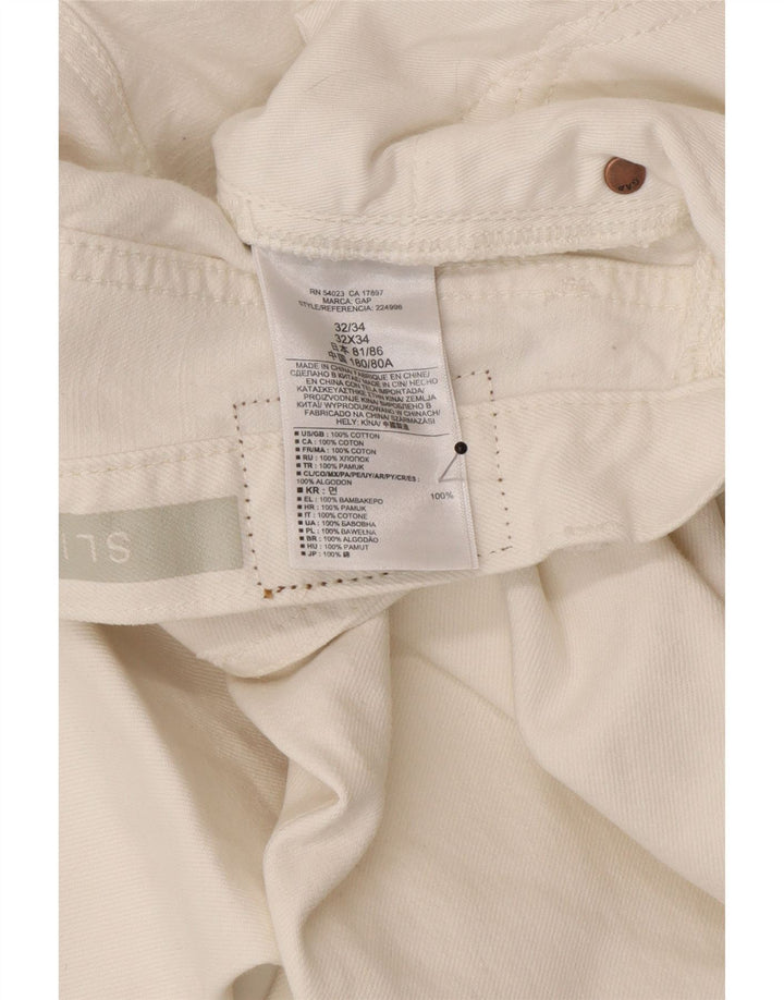 Мужские узкие джинсы Gap W32 L34, белый хлопок