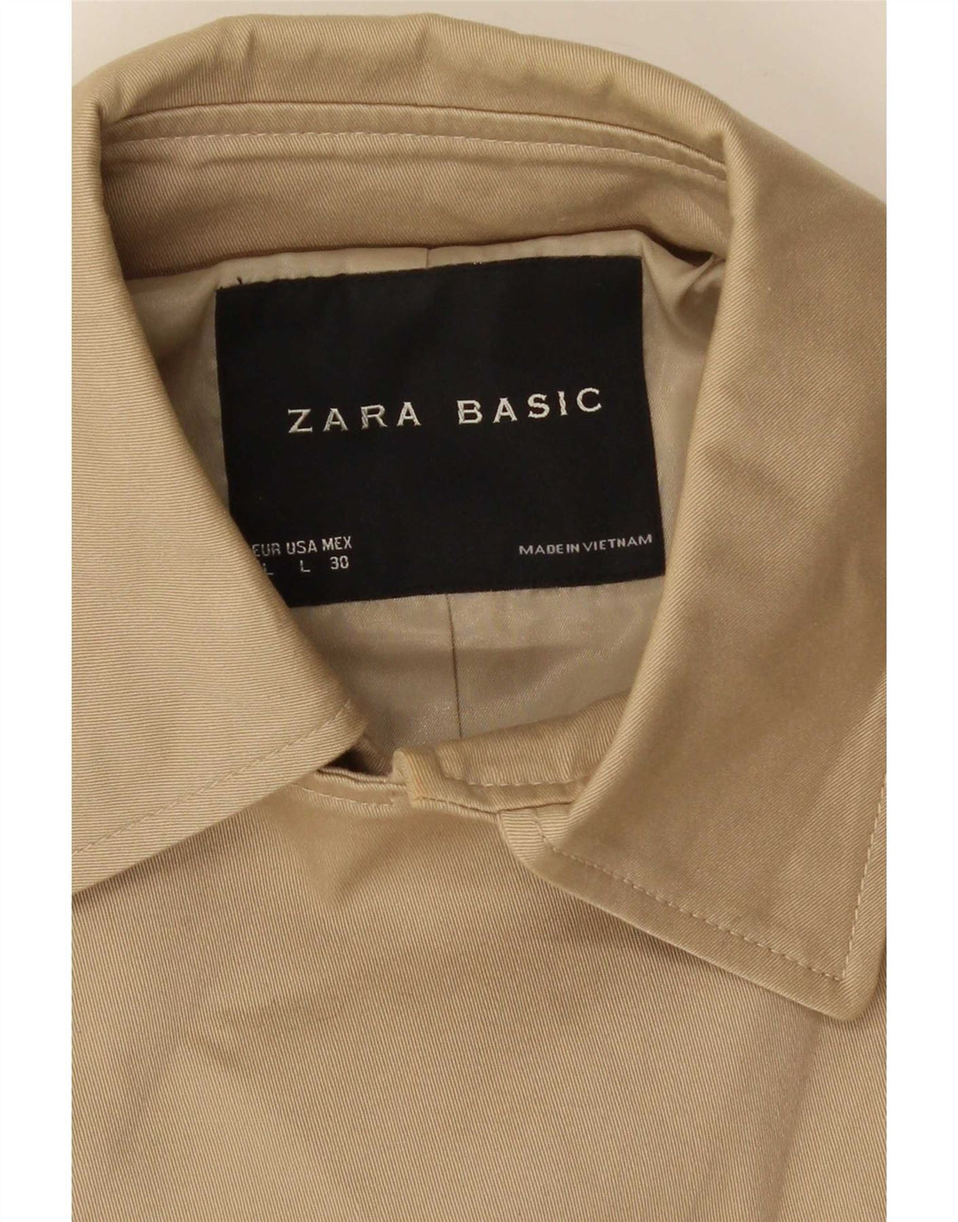 Женский короткий тренч Zara UK 14, большой бежевый