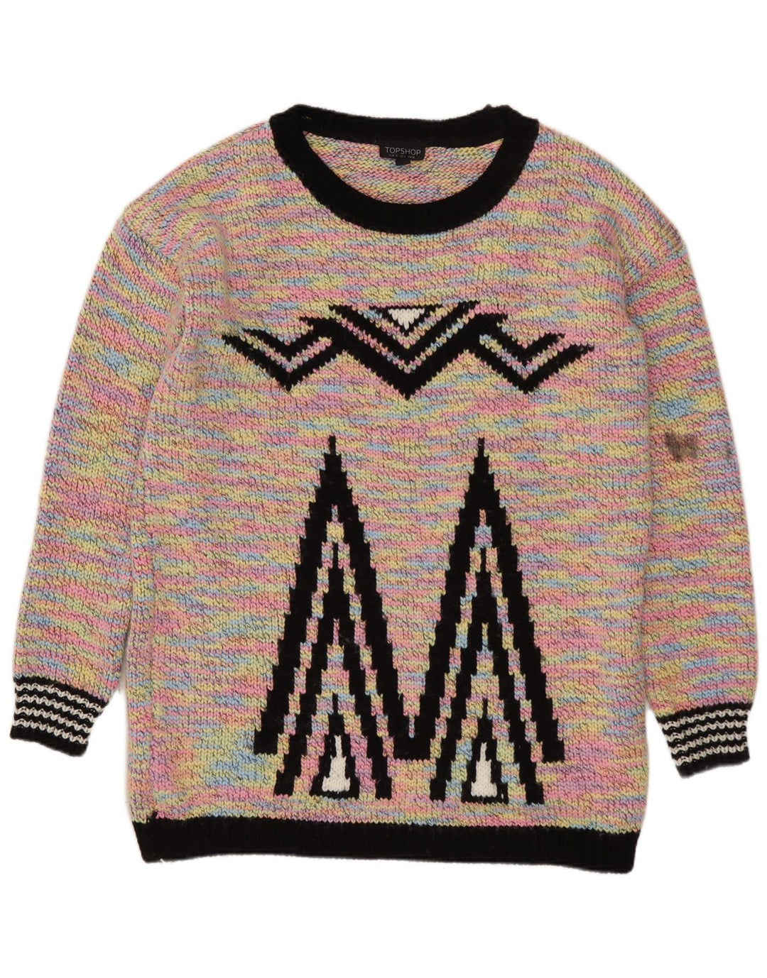 Женский джемпер с вырезом «лодочка» Topshop, Великобритания, 8 маленьких разноцветных геометрических узоров