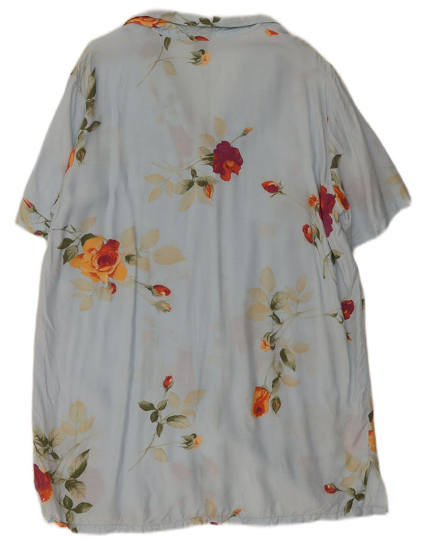 Женское платье-рубашка с короткими рукавами Colmar UK 18 XL, синее с цветочным принтом