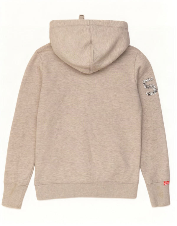 Женский джемпер с капюшоном Superdry UK 6 XS, серый в крапинку, хлопок