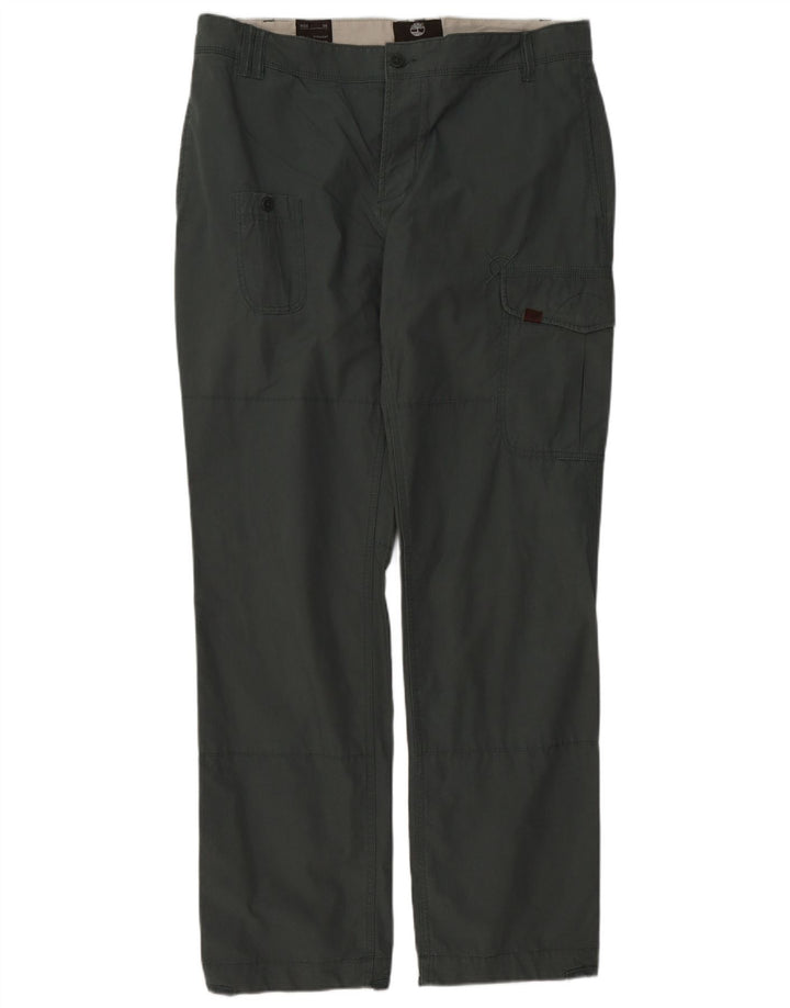 TIMBERLAND Мужские прямые брюки-карго W36 L34, зеленый хлопок