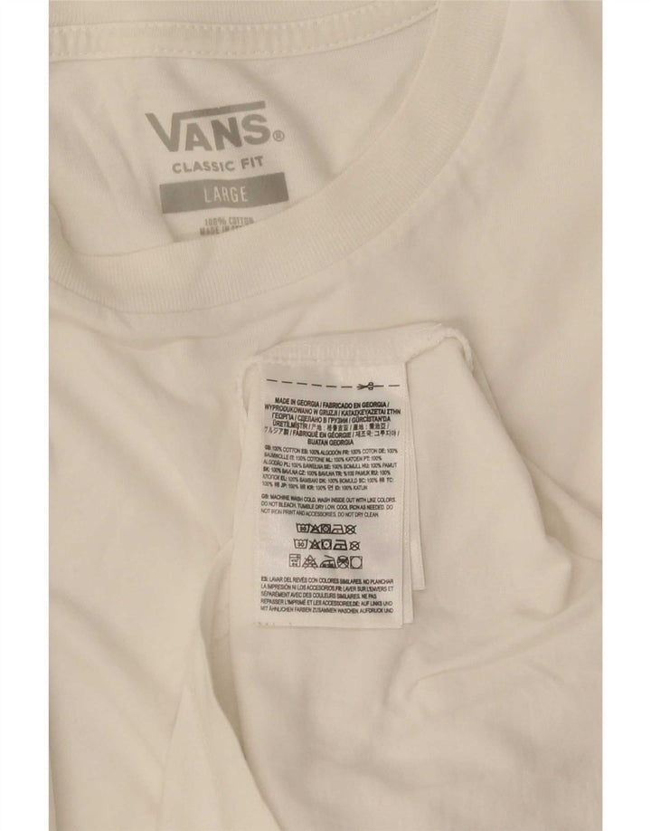 Мужской топ классического кроя Vans с длинными рукавами, большой размер, белый хлопок