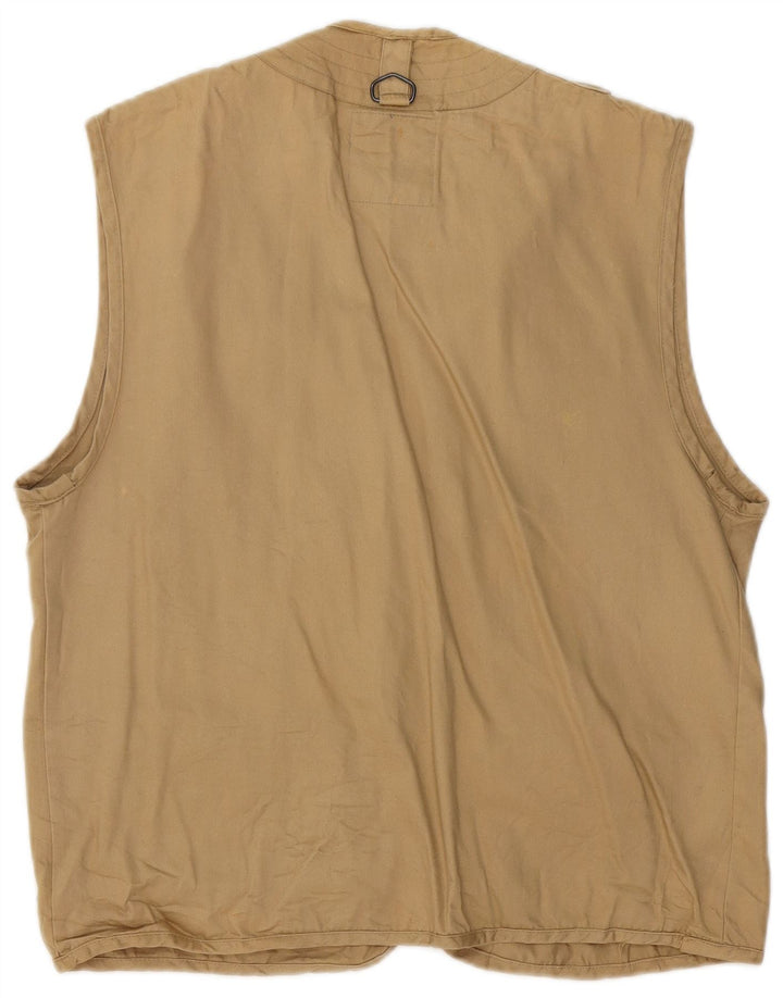 Винтажный мужской жилет UK 38, средний бежевый хлопковый цвет