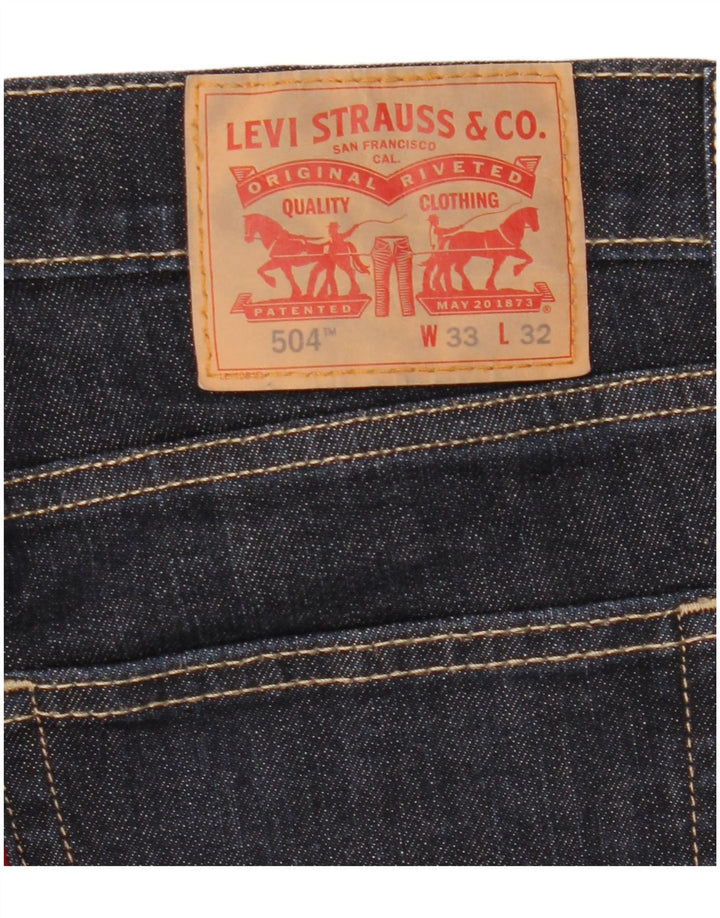 Женские прямые джинсы Levi's 504 W33 L32 Темно-синие