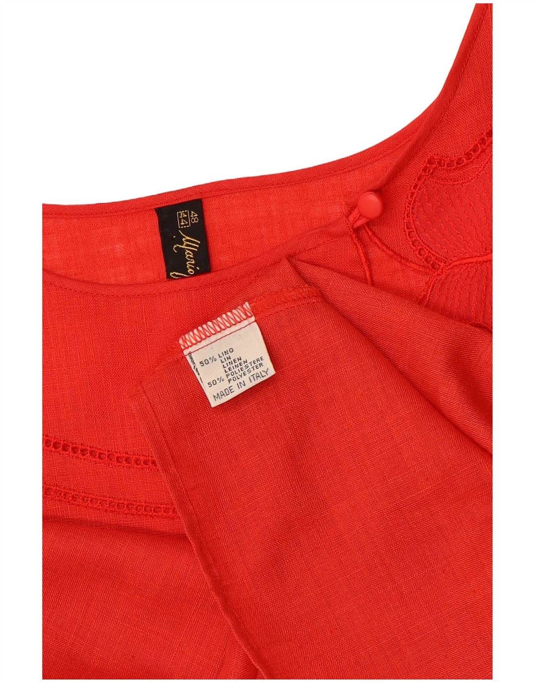Женская блузка Mario Pucci Cecconi Top IT 48 XL Красный лен