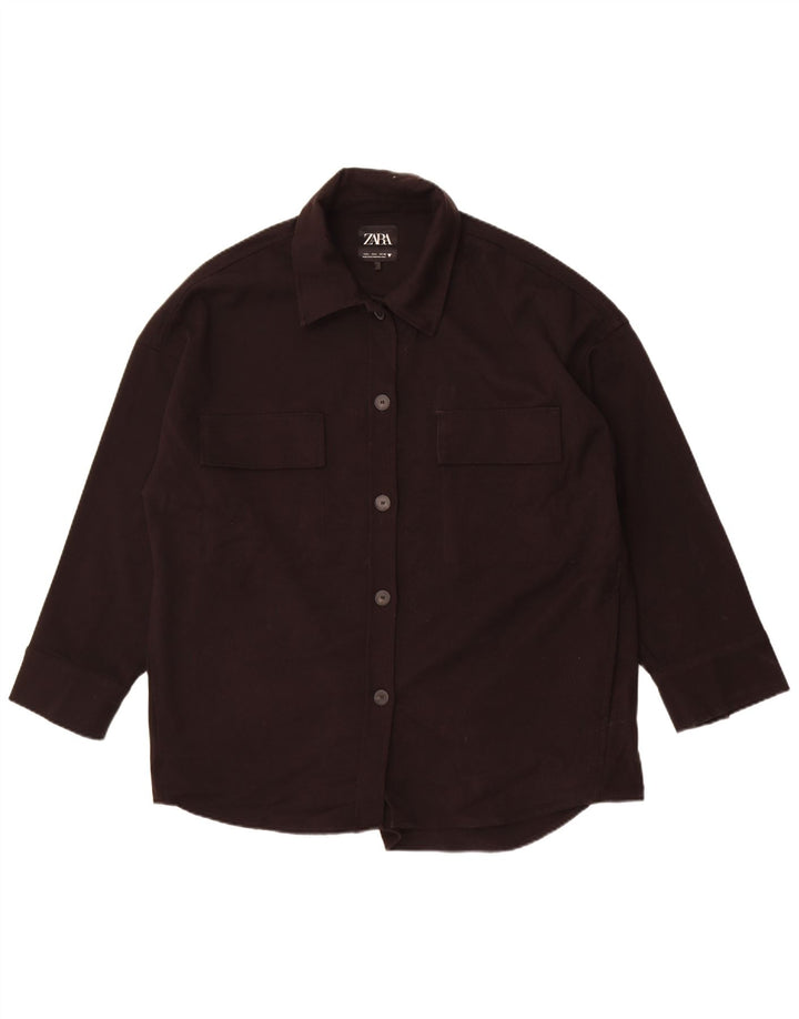 Женский бомбер оверсайз Zara UK 16, большой черный полиэстер