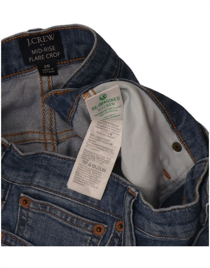 Женские укороченные расклешенные джинсы со средней посадкой J. Crew W26 L27, синий хлопок