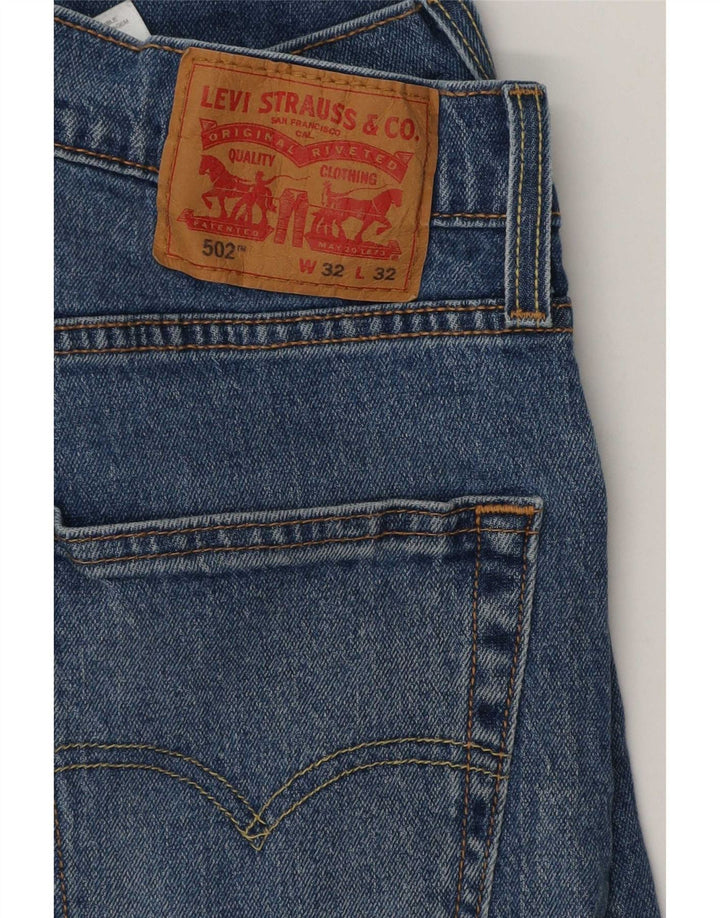 Мужские зауженные джинсы Levi's 502 W32 L32 синие, хлопок