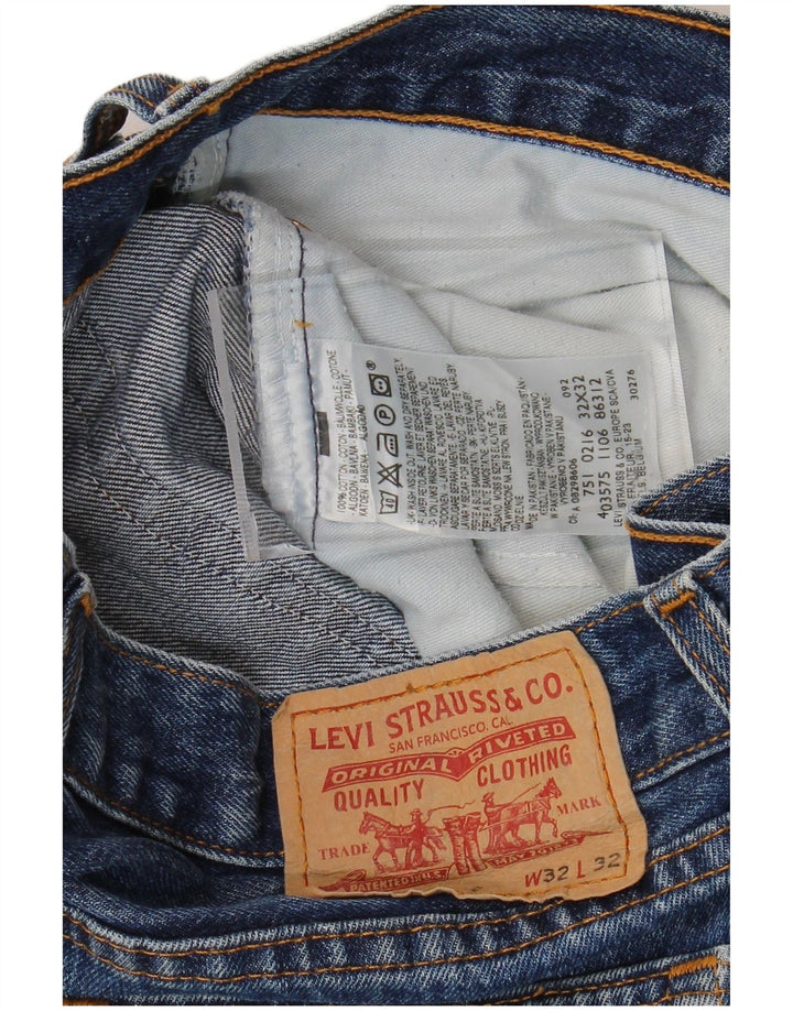 Мужские прямые джинсы Levi's W32 L27 синие, хлопок