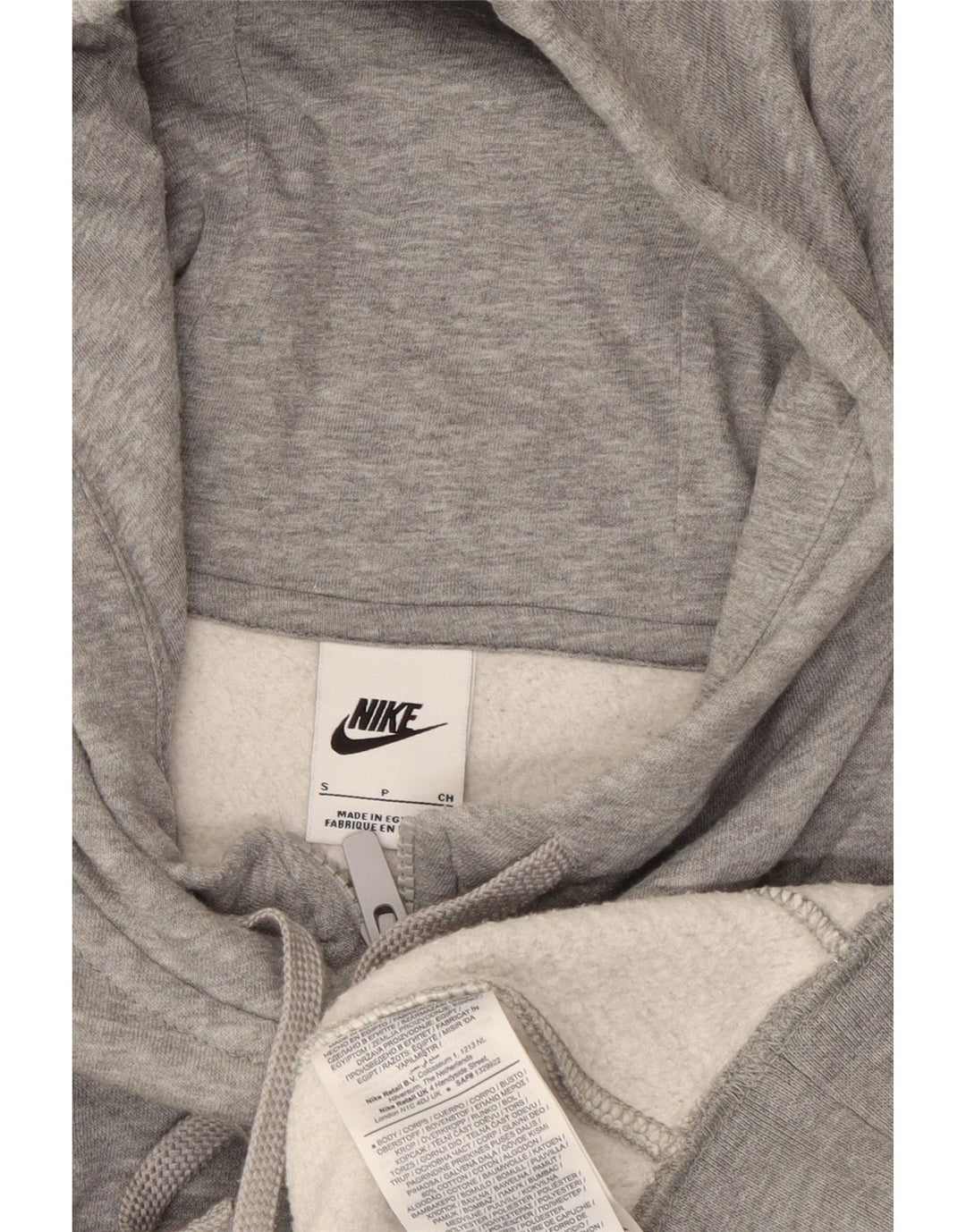 Мужской свитер с капюшоном на молнии NIKE, маленький серый хлопок с крапинками