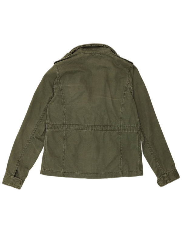 Женская куртка в стиле милитари Superdry UK 14, большая зеленая, хлопок