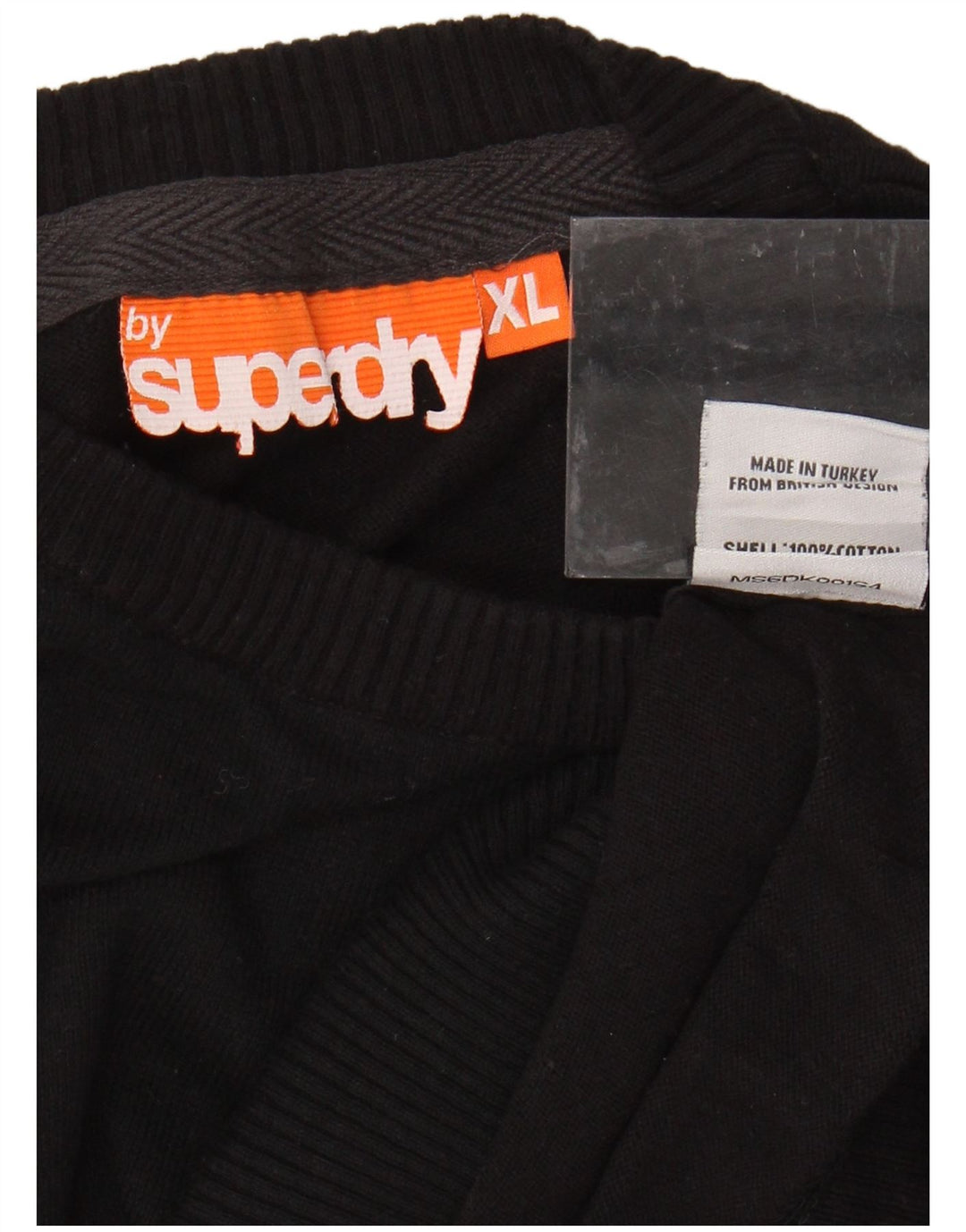 SUPERDRY Мужской свитер с круглым вырезом XL, черный хлопок