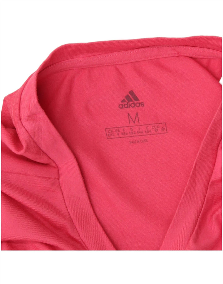Женская футболка Adidas с рисунком Top UK 12/14, средний розовый полиэстер
