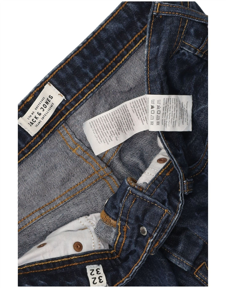 Мужские узкие джинсы Jack & Jones W32 L32 темно-синие, хлопок