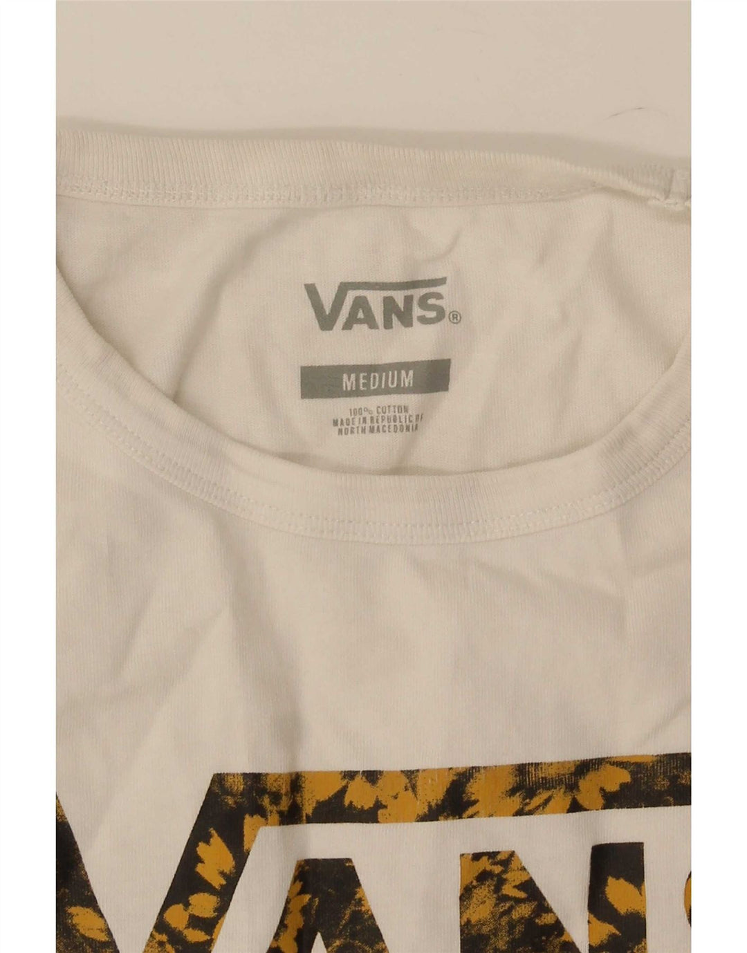 Женская футболка с рисунком Vans Top UK 12, средний белый хлопок, белый цвет