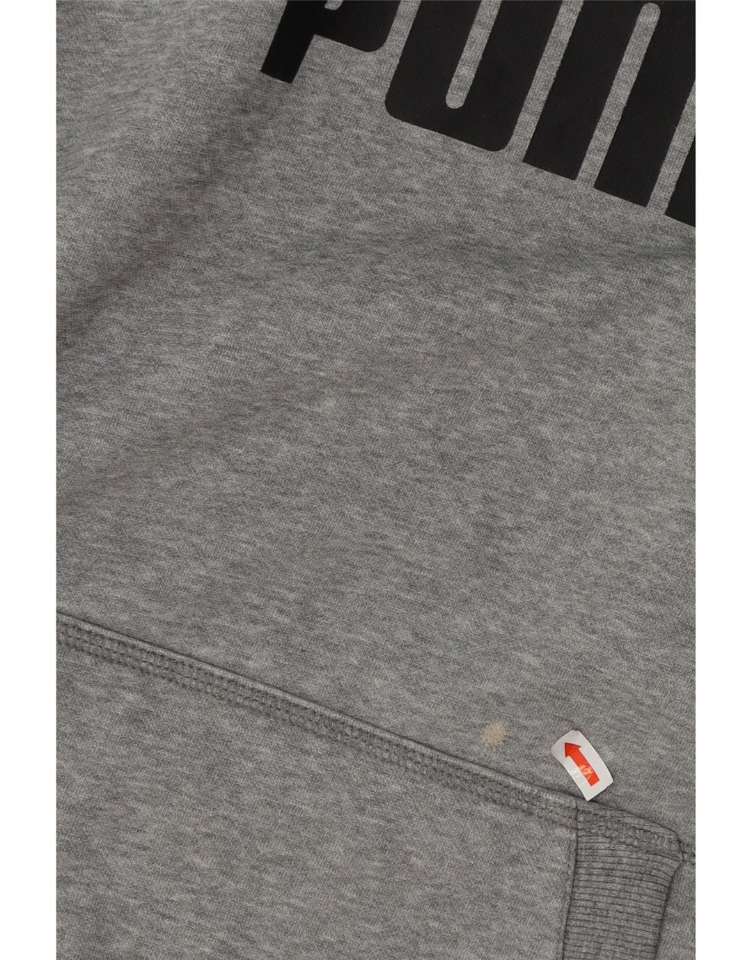 Мужской джемпер с капюшоном PUMA с рисунком, хлопковый, среднего серого цвета