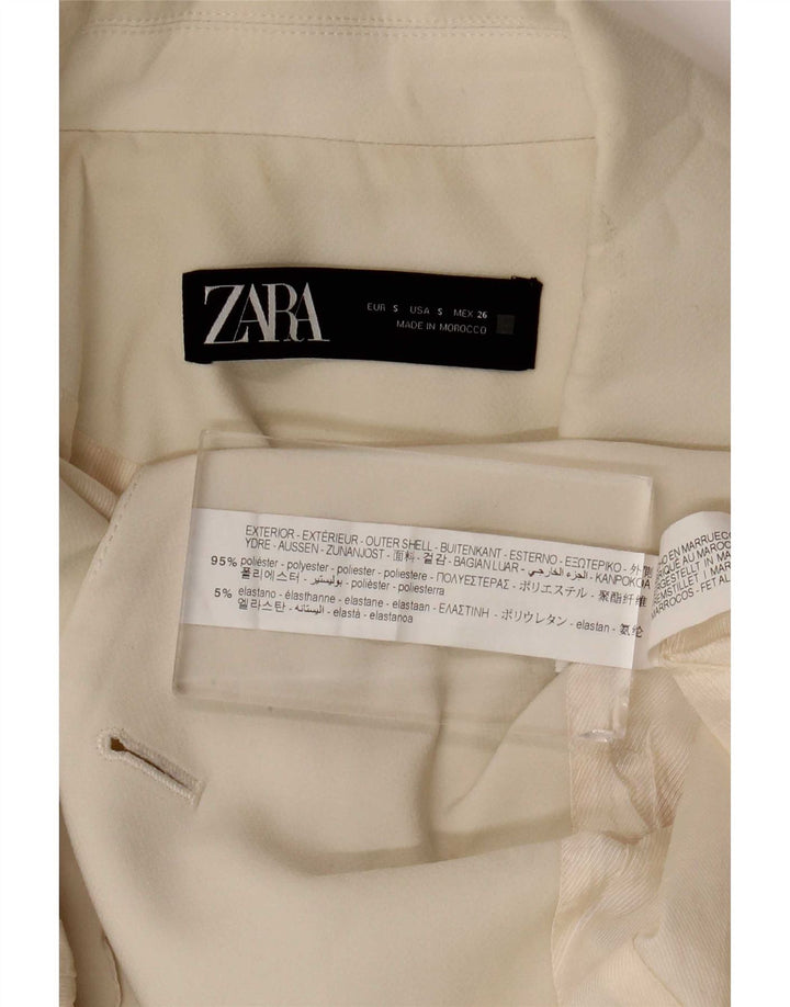 Женский удлиненный жилет Zara UK 10, маленький цвет, белый полиэстер