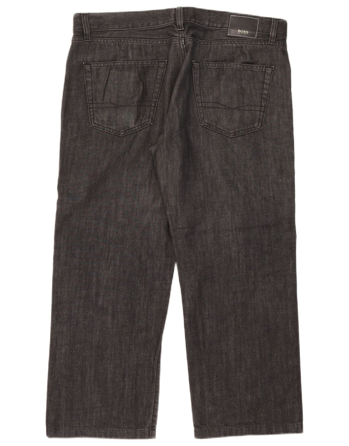 Мужские прямые джинсы Hugo Boss W38 L26, черный хлопок
