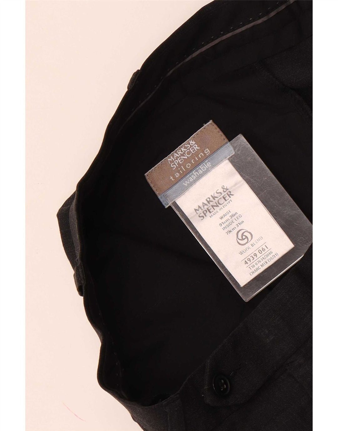 Мужские костюмные брюки Marks & Spencer W36 L31 серые из полиэстера