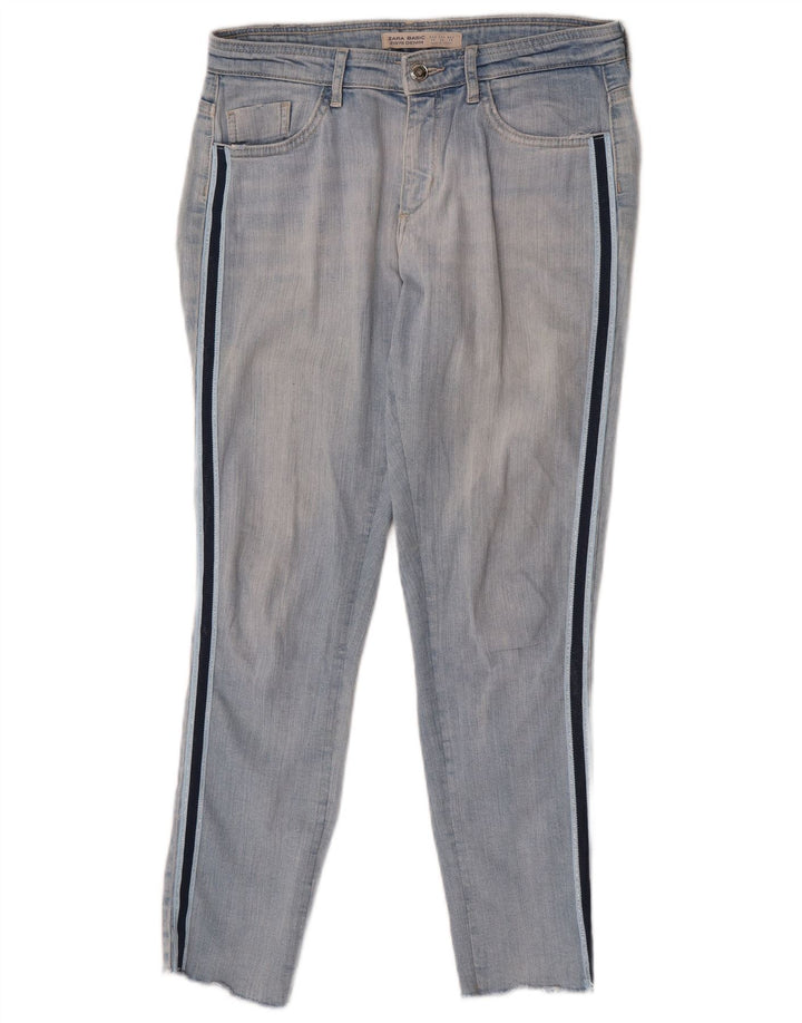 Женские узкие джинсы Zara EU 38, маленькие W28 L27, синие цветные блоки