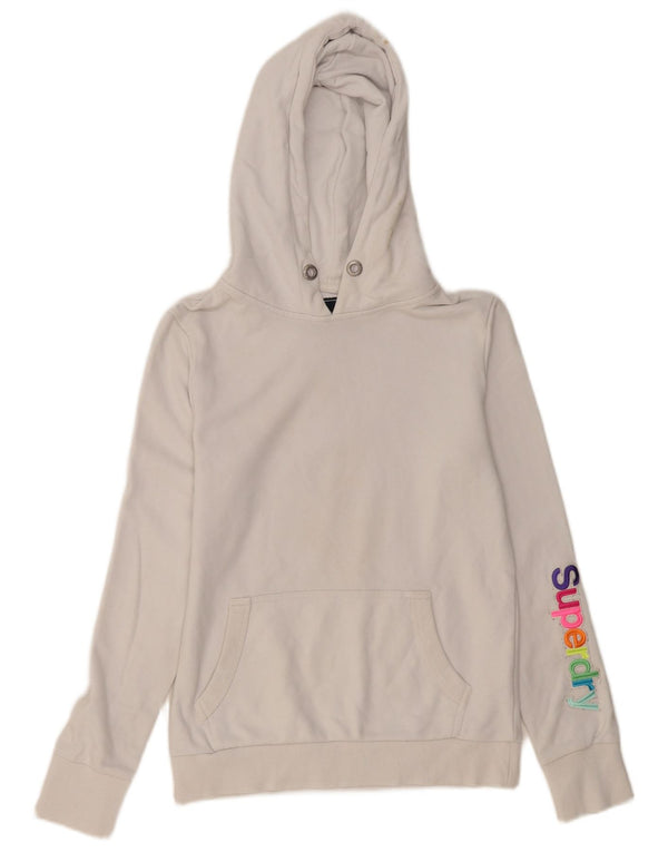 Женский джемпер с капюшоном Superdry UK 10, маленький, белый, хлопок