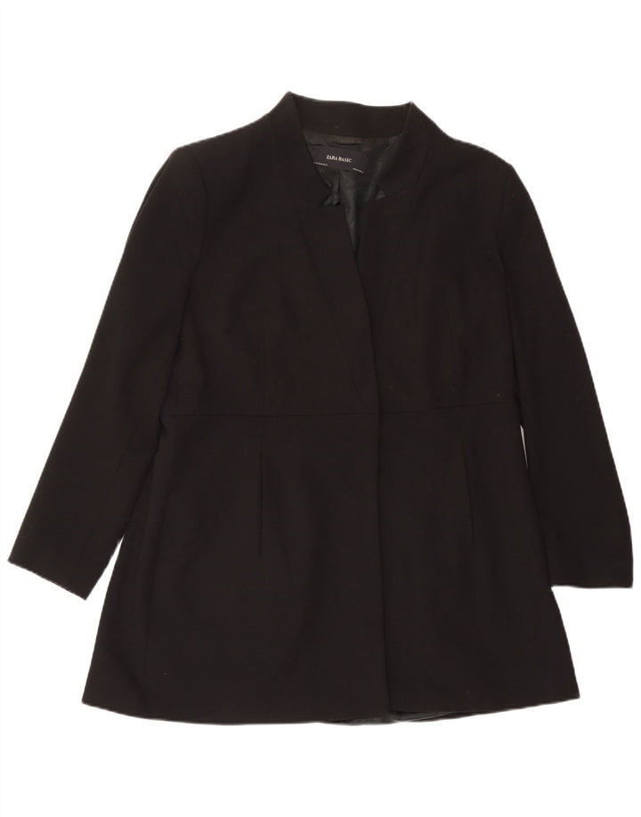 Женский открытый пиджак ZARA UK 20 2XL, черный ацетат