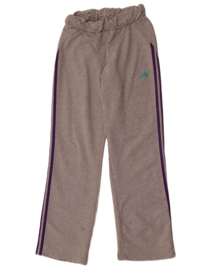 Женские спортивные брюки Adidas UK 12, хлопок среднего серого цвета