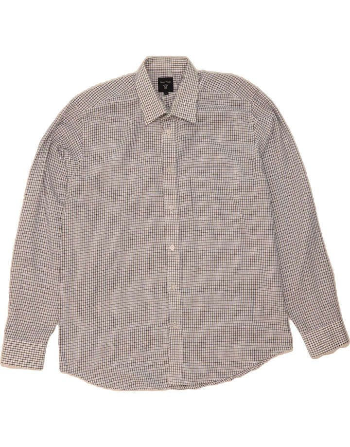 JAMES PRINGLE Mens Flannel Shirt Large White Check Vintage James Pringle and Second-Hand James Pringle from Messina Hembry 