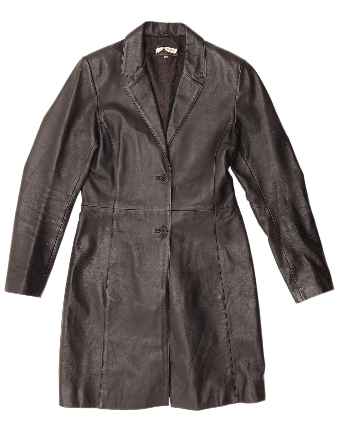 Женское кожаное пальто DPL UK 10 маленькое черное кожаное