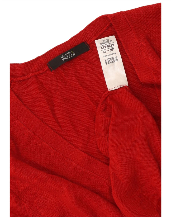 Женский кардиган MARKS & SPENCER UK 12, средний красный акрил
