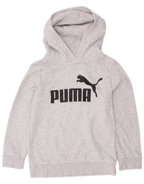Джемпер с капюшоном Puma для мальчиков 5–6 лет, серый хлопок, размер XS