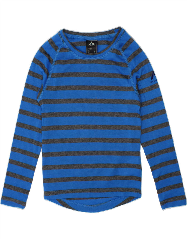 MCKINLEY Boys Top Long Sleeve 5-6 Years Blue Striped Polyester Vintage McKinley and Second-Hand McKinley from Messina Hembry 