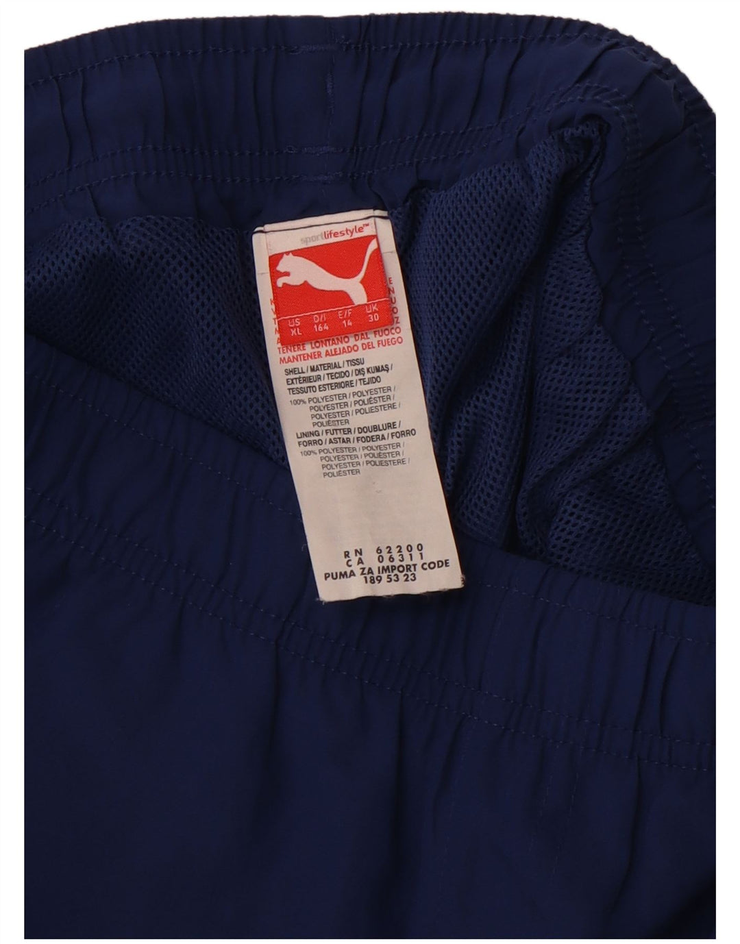 Спортивные шорты PUMA с графическим рисунком для мальчиков 11–12 лет, темно-синие, полиэстер