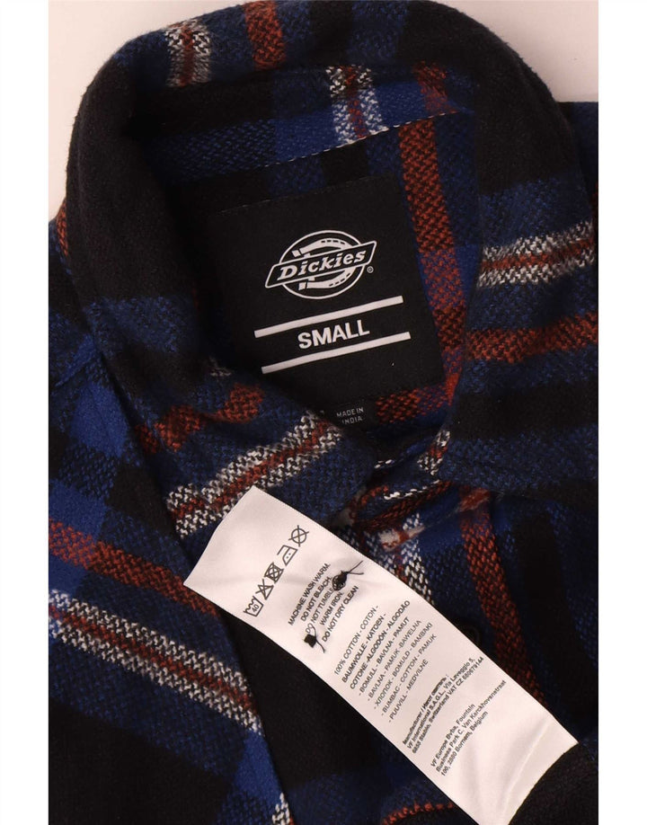 Мужская фланелевая рубашка Dickies, маленькая, темно-синяя, в клетку, хлопок