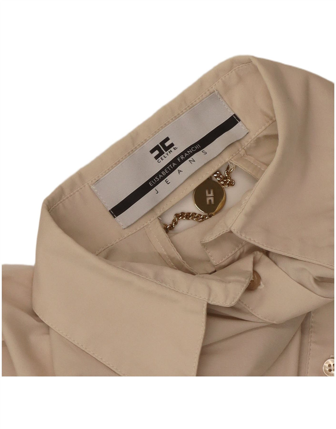 Женская блузка-рубашка Celyn B Elisabetta Franchi UK 12, средний бежевый
