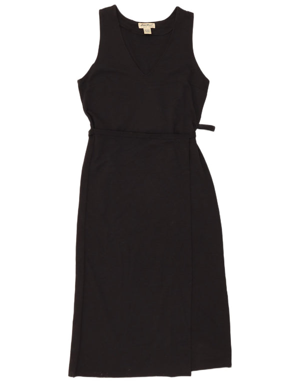 EDDIE BAUER Женское миниатюрное платье без рукавов с запахом UK 16, большое черное