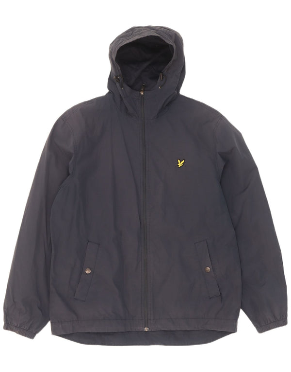 Мужская куртка-бомбер с капюшоном Lyle & Scott UK 42 XL, темно-синий, хлопок