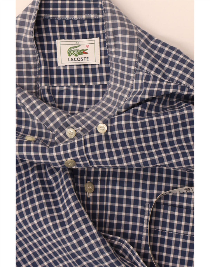 Мужская рубашка Lacoste, размер 41, большая темно-синяя клетка
