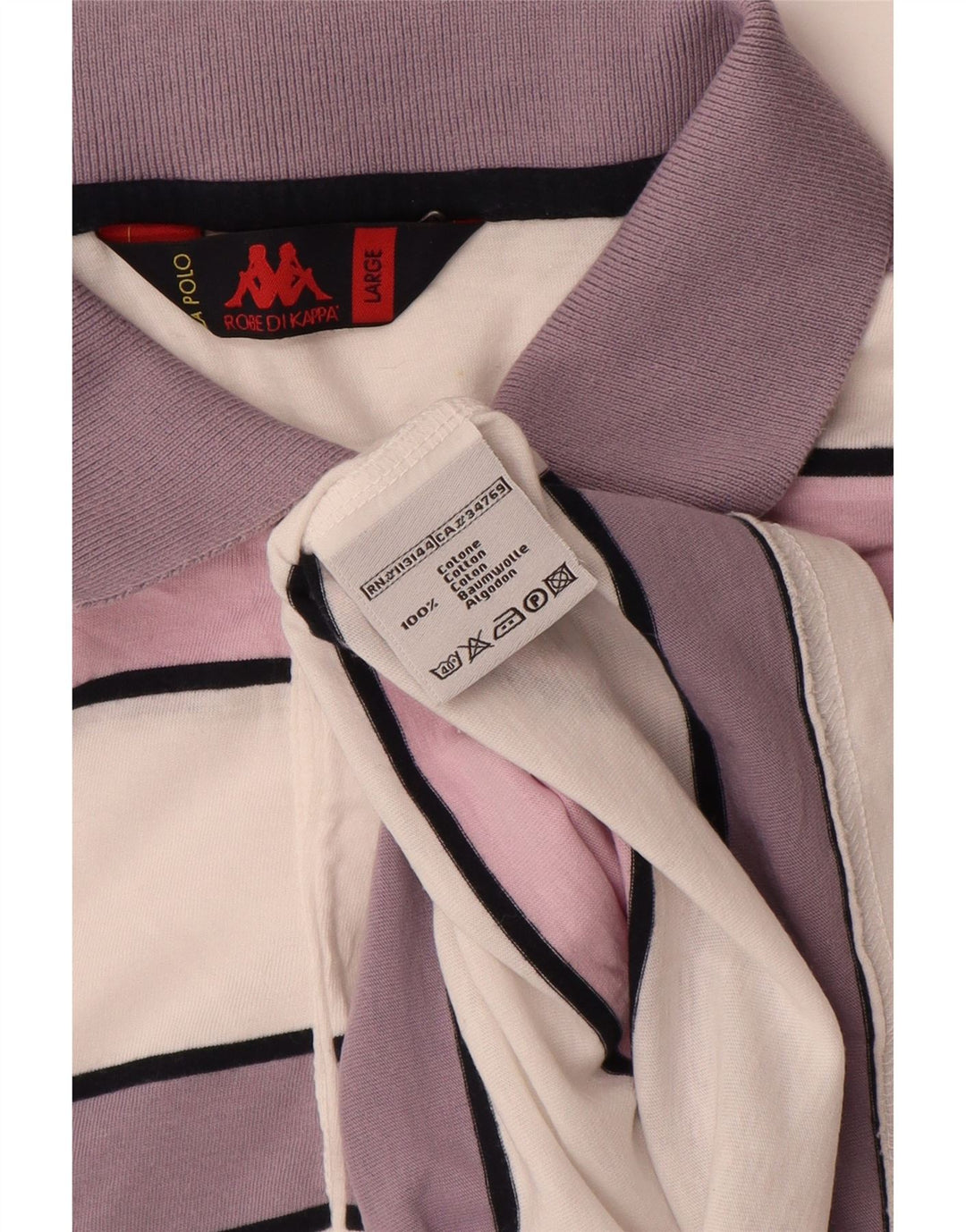 Мужская рубашка-поло Kappa из хлопка в большую белую полоску