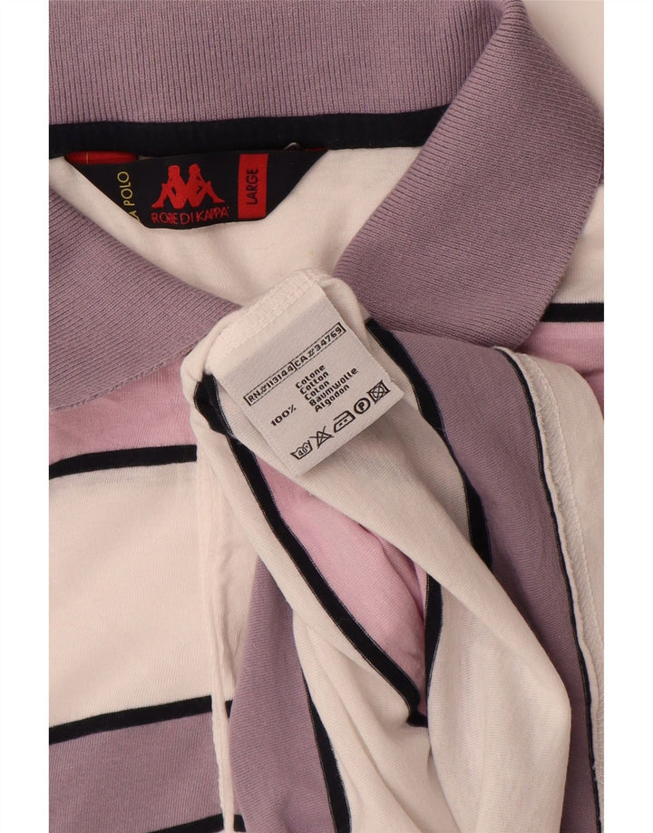 Мужская рубашка-поло Kappa из хлопка в большую белую полоску