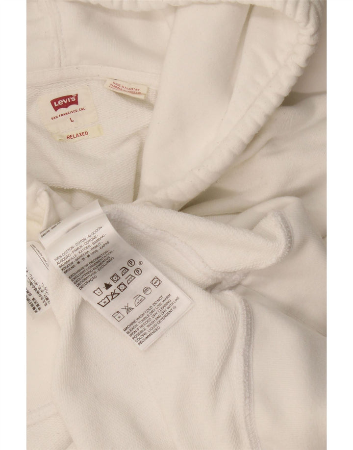 Мужской свободный джемпер с капюшоном Levi's, большой размер, белый хлопок, хлопок