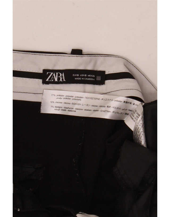 Женские широкие брюки Zara, маленькие W26 L28, черный полиэстер
