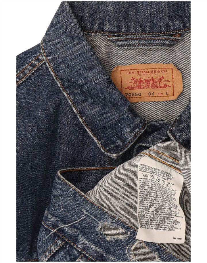 Мужская джинсовая куртка Levi's 70550 UK 40, большая синяя хлопковая ткань