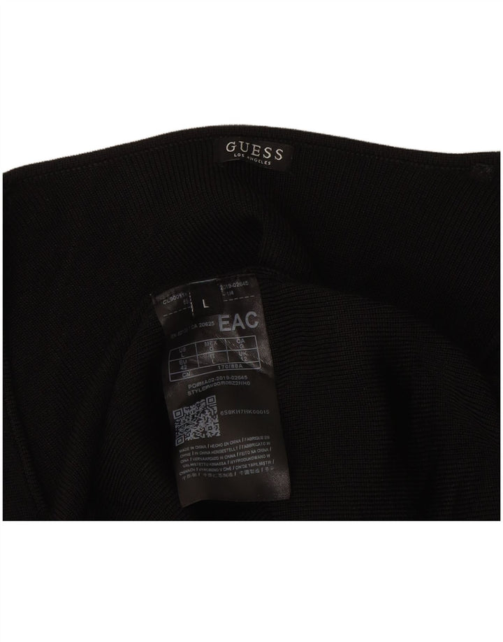 Женский топ Guess с длинным рукавом UK 12, средний черный вискоза
