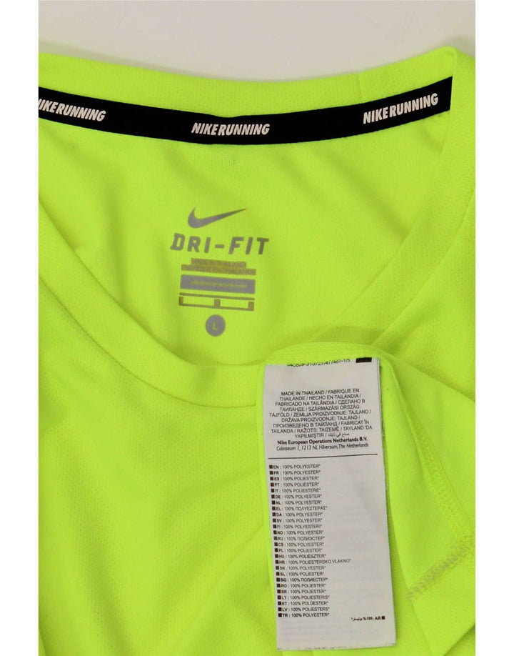 Мужской топ Nike Dri Fit с длинным рукавом, большой зеленый полиэстер