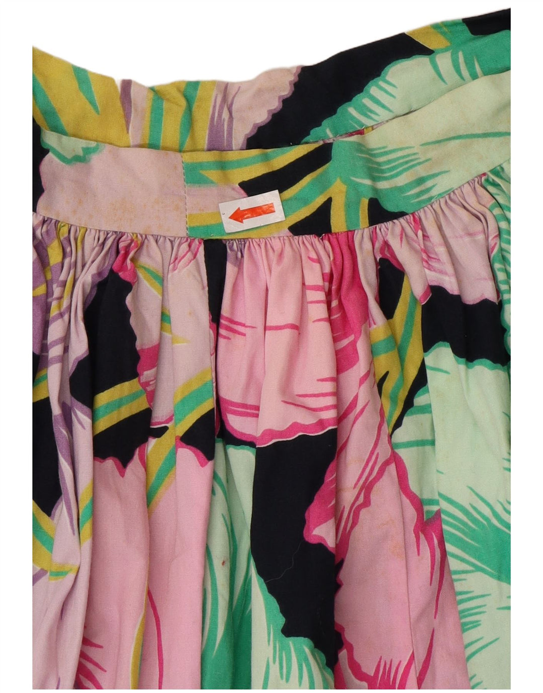 Винтажная женская расклешенная юбка с высокой талией W26, маленькая разноцветная с цветочным принтом