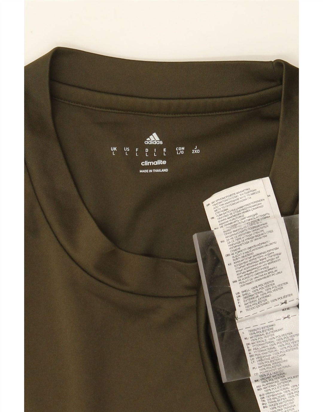 Мужская футболка Adidas Climalite, большой полиэстер цвета хаки