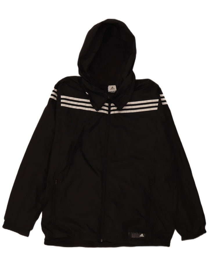 Мужская куртка-дождевик Adidas с капюшоном UK 42 XL, черный полиэстер